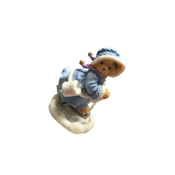 Cherished Teddies Candace Bear Figurine Skating On Holiday - Picture 1 of 9